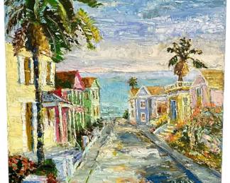 Beach Town Canvas Painting