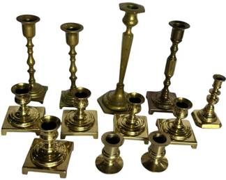 Assorted Brass Candlesticks