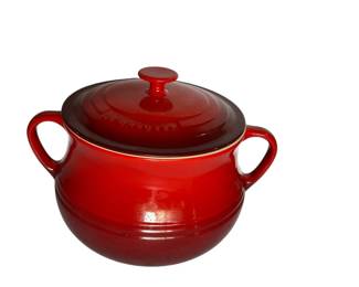 Red Le Creuset Bean Pot