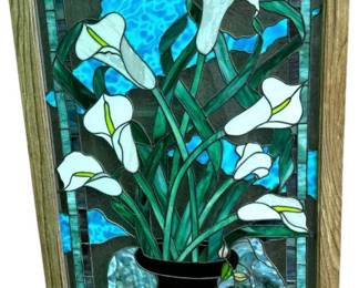 Framed Mosaic Painted Lilys Acrylic Art