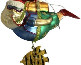 Glass Ornament Scuba Santa