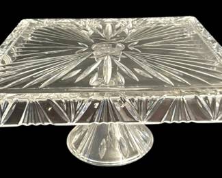 Gorgeous Clear Cut Glass Cake Plate