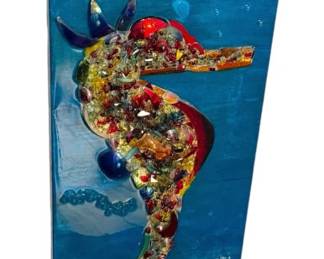 3D Seahorse Art Glass Wall Art