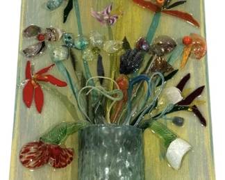 3D Flower Art Glass Wall Art