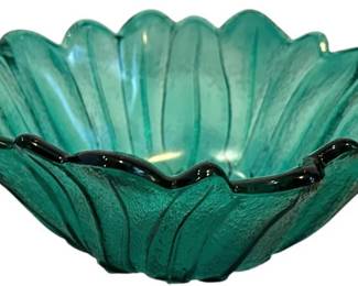 Indiana Glass Teal Sunflower Bowl