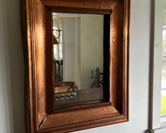 Wood Covered with Copper Wall Mirror
