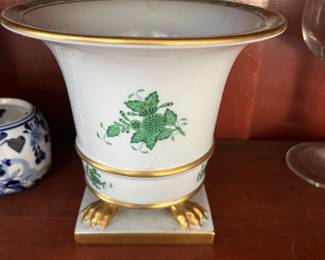Herend Porcelain Handpainted Green Chinese Bouquet from Hungary