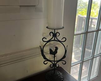 Rooster Iron Candleholder