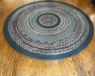 Braided Round Rug in Blues