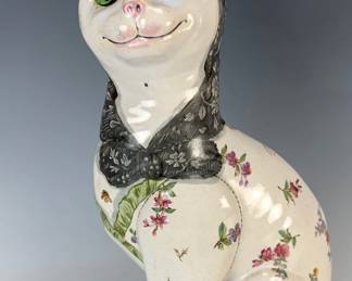 Galle Ceramic Cat with Glass