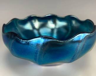 Tiffany Studios Blue Favrile Bowl