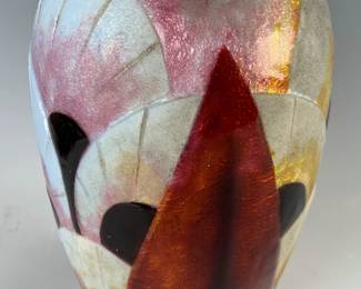 Marcel Chauffriasse Art Deco Enamel Vase