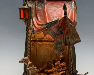 Cold Painted Austrian Bruno Zach Bronze Lamp