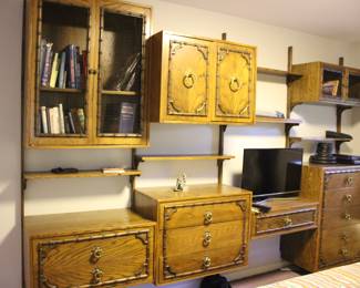 Vintage faux bamboo wall system