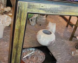 MCM Mastercraft acid etched dining table by Bernhard Rohne with 6 chairs, from Baker