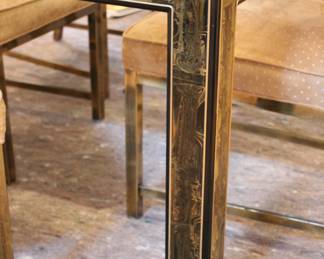 MCM Mastercraft acid etched dining table by Bernhard Rohne with 6 chairs, from Baker