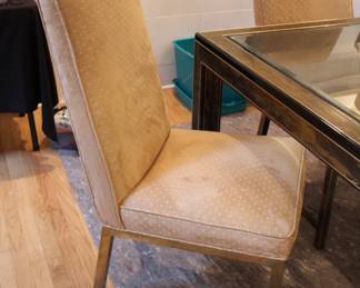 MCM Mastercraft acid etched dining table by Bernhard Rohne with 6 chairs, from Baker