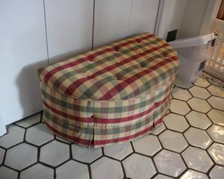 Half round storage ottoman