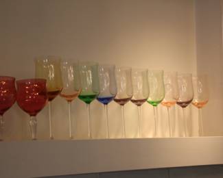 Colored glass stemware