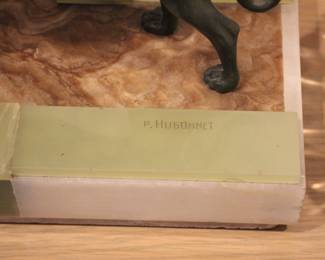 Art Deco bronze lady with hounds by Pierre Hugonnet