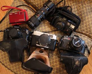 Assorted SLR cameras