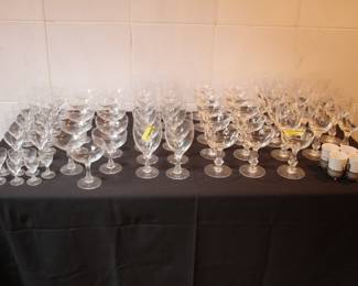 Orrefors "Coronation" crystal stemware & Tiffin "Mirage" crystal