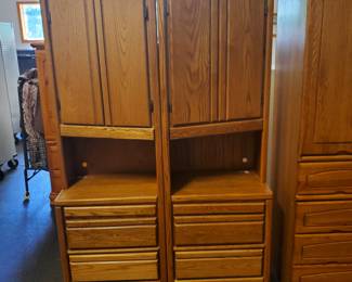 Pair of Tall Corner Cabinets with Drawers $175 for pair