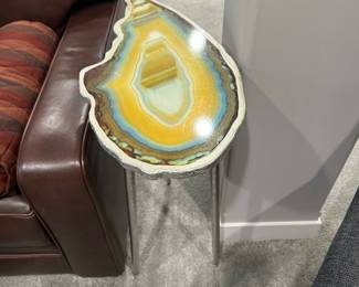 Faux Geode Painted Side Table