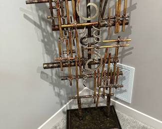 1970's Brutalist Style Geometric Standing Sculpture