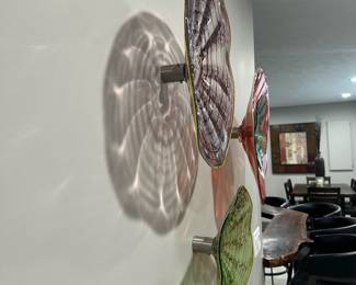 Wall Mounted Hand-Blown Flower Art Glass