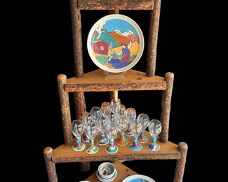 Hand Painted Western Dishes Signed W WHITE