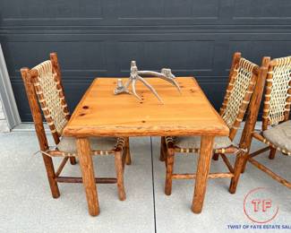 LODGEPOLE FURNITURE MFG Custom Lodgepole Pine Table and Chairs Sets