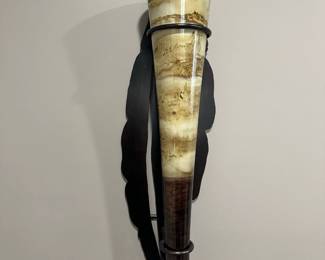 Art Glass Vase with Metal Wall Mounted Holder