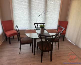 JOHNSON CASUALS Furniture Glass Topped Table Set