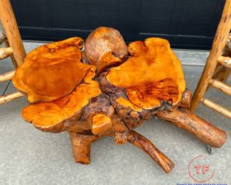 Redwood Burl Coffee Table with Live Edge