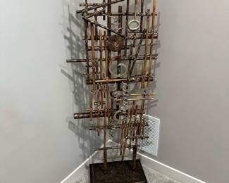 1970's Brutalist Style Geometric Standing Sculpture