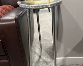 Faux Geode Painted Side Table