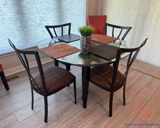 JOHNSON CASUALS Furniture Glass Topped Table Set