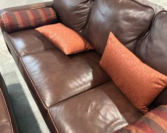 SMITH BROS Leather Sofa with Leather Ottoman