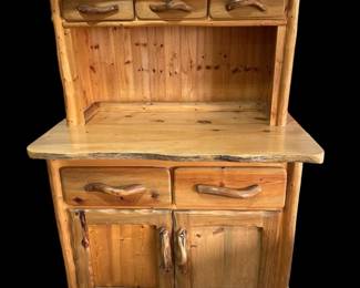 Custom Handmade Primitive Log Sideboard