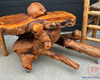 Redwood Burl Coffee Table with Live Edge