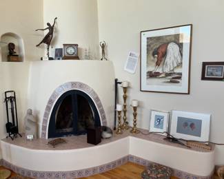 Sculptures and early R.C. Gorman print