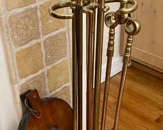 Brass fireplace tools