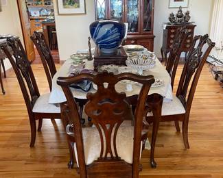 Mahogany dining table and chairs