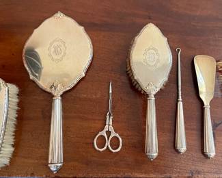 Silver plate brush set