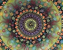 green hand painted bowl