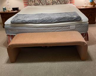 POSTERPEDIC BED AND PADDED HEADBOARD/ WATERFALL STYLE BENCH