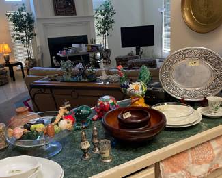 TALAVERIA ROOSTER AND TURTLE/ SS SALT AND PEPPER SHAKERS/ MISC. CHINA