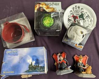 Harry Potter glassware and book ends