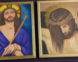 Pair Of Religious Framed Items